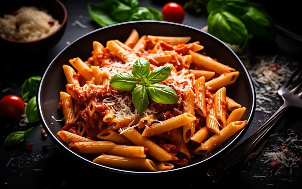 Pasta con melanzane e pomodorini