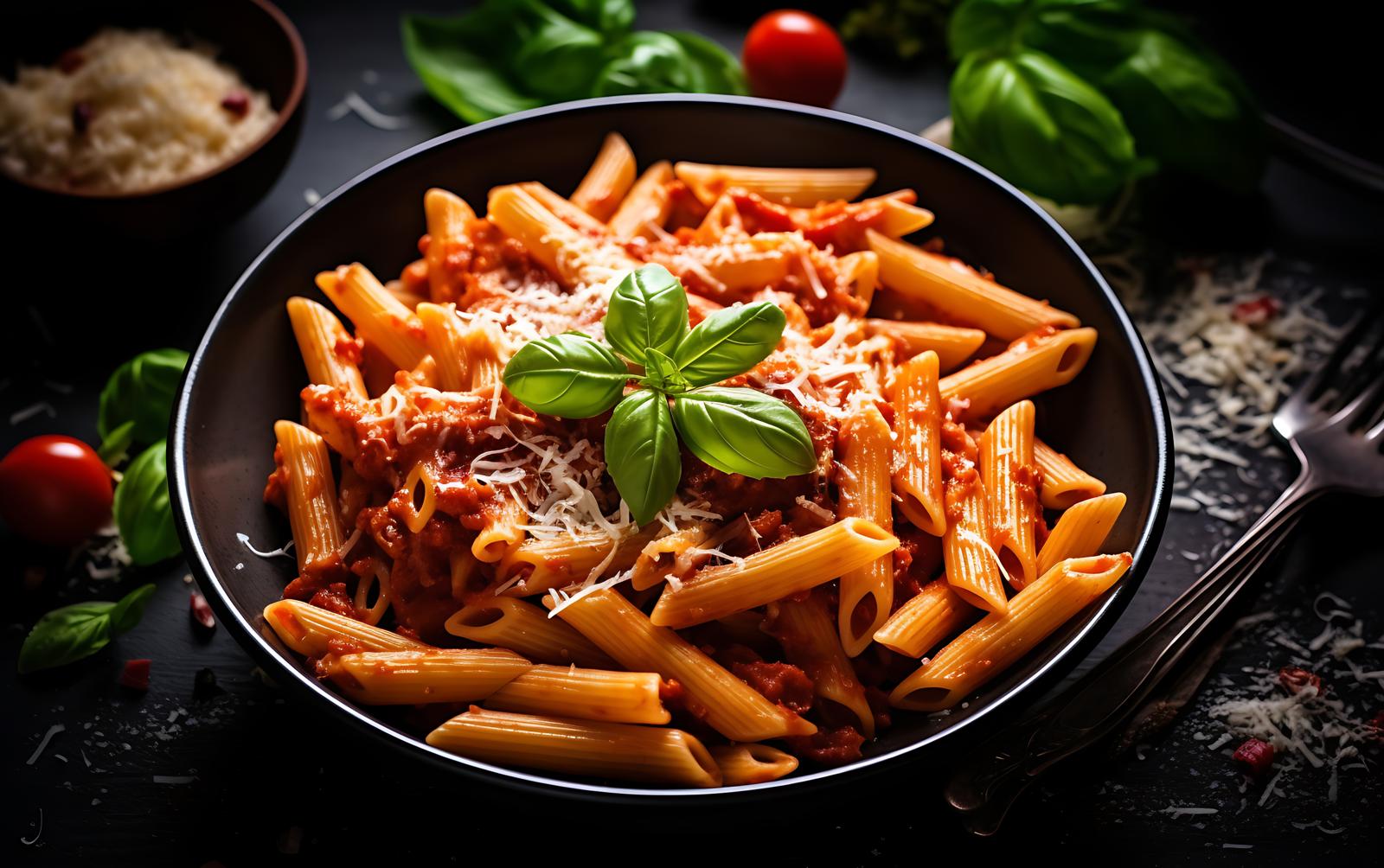 Pasta con melanzane e pomodorini