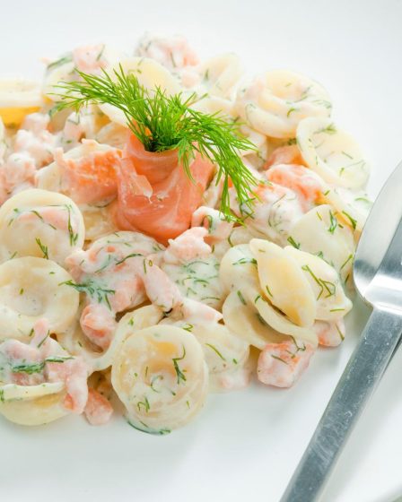 Pasta con salmone affumicato