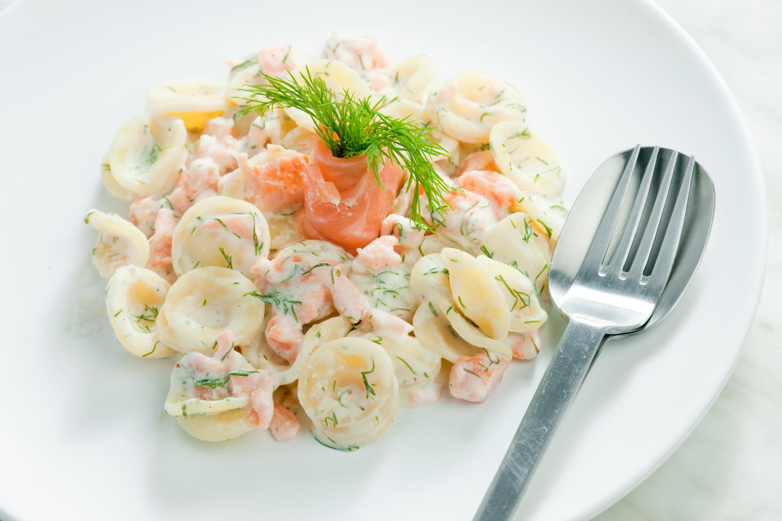 Pasta con salmone affumicato