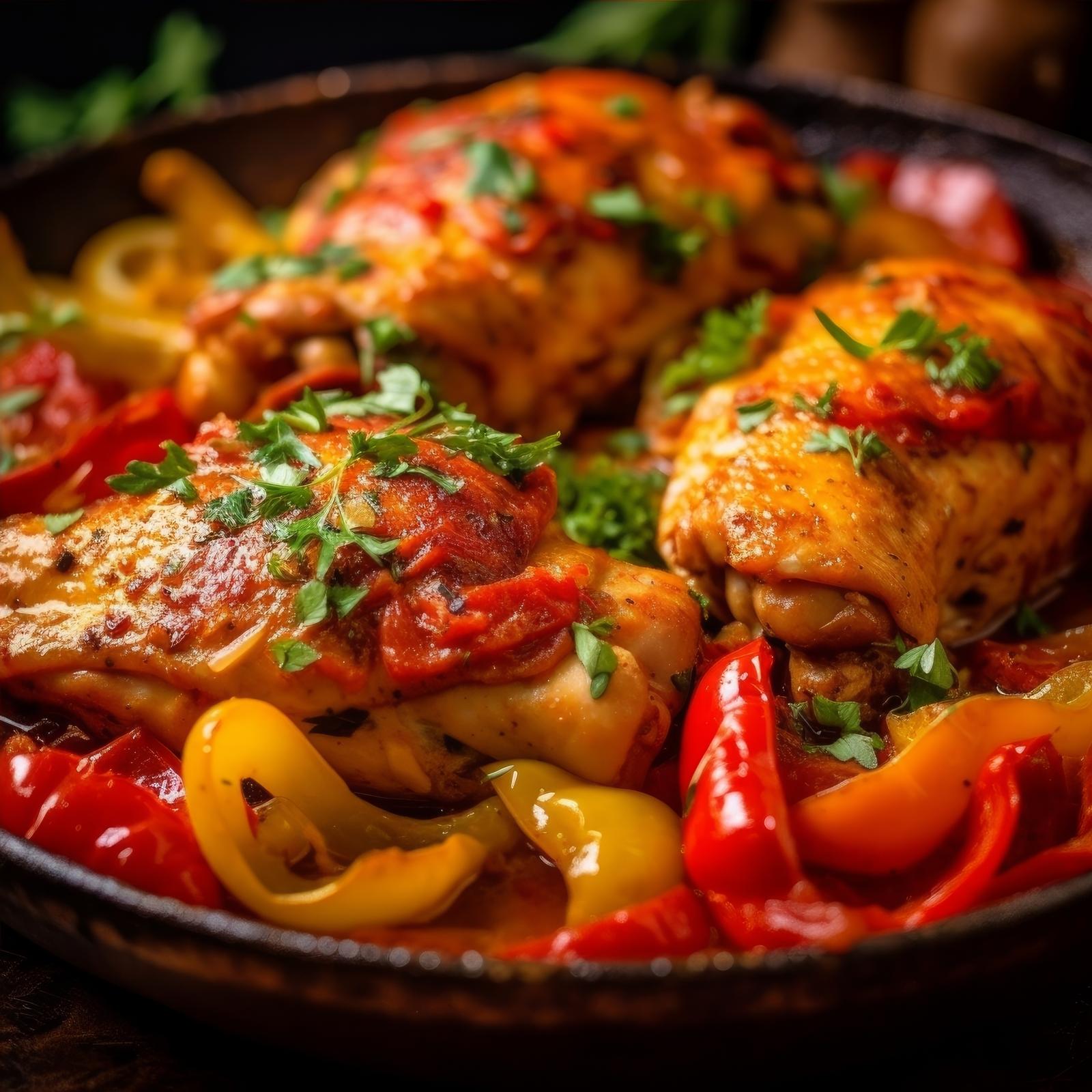 Pollo con peperoni alla romana