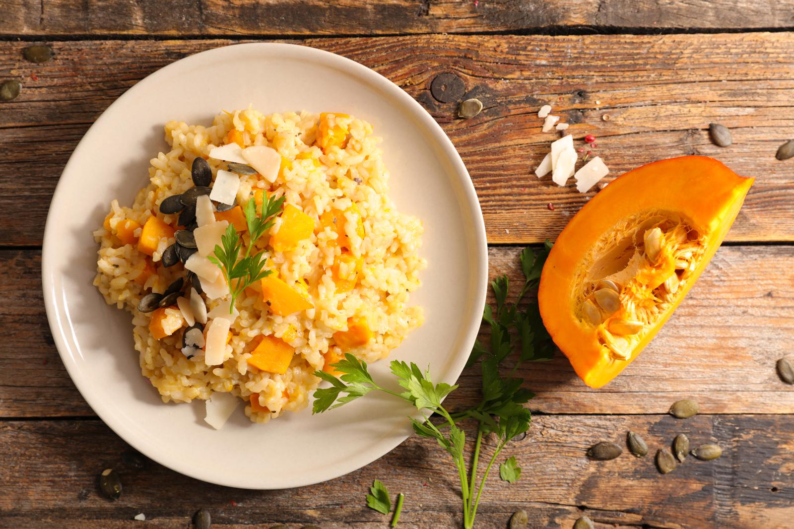 Risotto zucca e pancetta