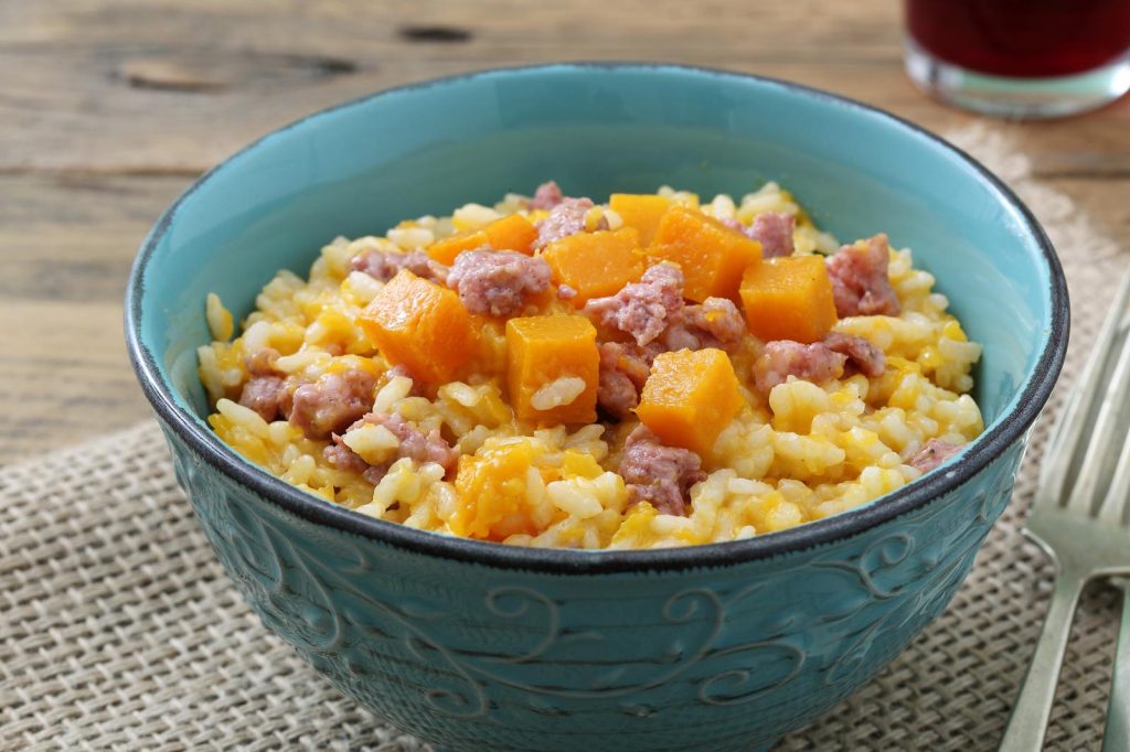 Risotto zucca e salsiccia