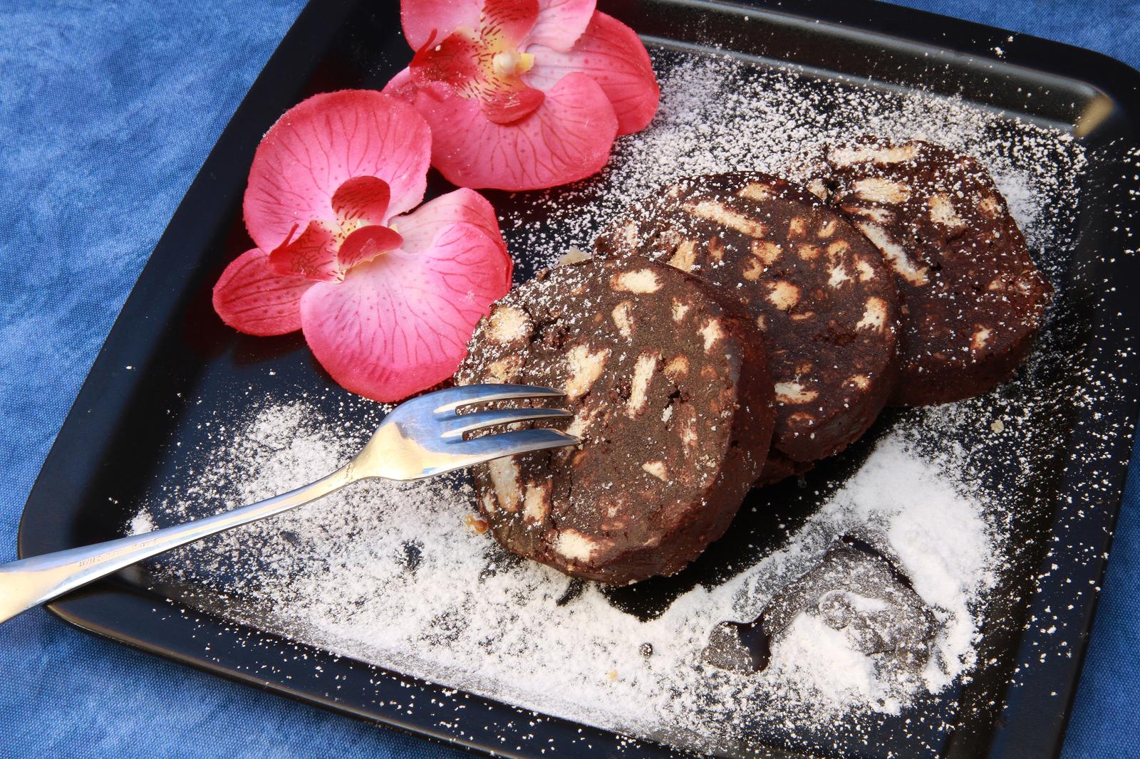 Salame al cioccolato con cacao